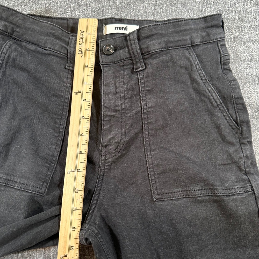 Mavi Jeans Womens 27/29 Shelia Black High-Rise Straight Leg Patch Pockets - Picture 11 of 12